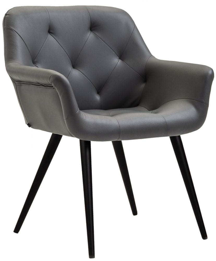 BHM Germany Jedálenská stolička Langford, syntetická koža, šedá